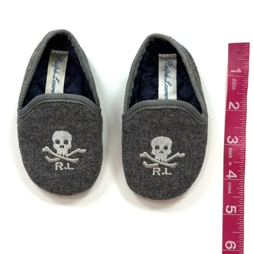 Ralph Lauren Skull & Crossbones Smoking Slippers